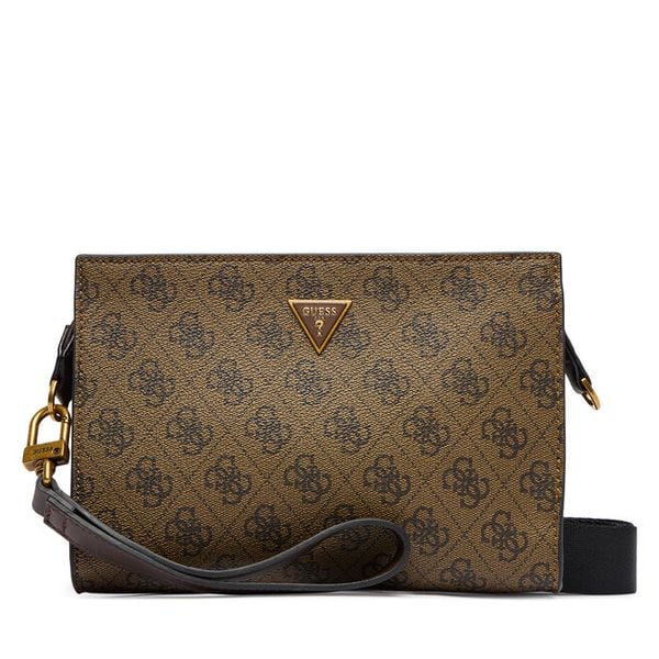 Saszetka Guess. Brązowe saszetki męskie Guess, z aplikacjami, małe. Za 369.99 zł.