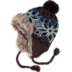 Czapka męska Uszanka wełniana i futerko brązowo-szara r. 56-57. Czapki męskie Art of Polo. Za 37.60 zł.
