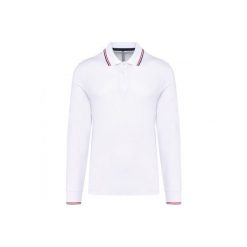 Koszulka polo pique z długim rękawem Kariban. Białe koszulki męskie z długim rękawem KARIBAN, m, bez wzorów, eleganckie, bez kołnierzyka, bez ramiączek. Za 151.50 zł.