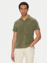 Tommy Hilfiger Polo MW0MW38479 Zielony Regular Fit. Zielone koszulki polo męskie Tommy Hilfiger, m, bez wzorów, z bawełny, bez kołnierzyka, bez ramiączek. Za 279.99 zł.