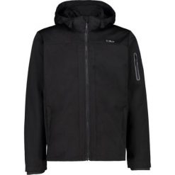 Kurtka męska turystyczna CMP 39A5027. Czarne kurtki softshell męskie CMP, l, bez wzorów, z softshellu, z kapturem, trekkingowe. Za 338.00 zł.