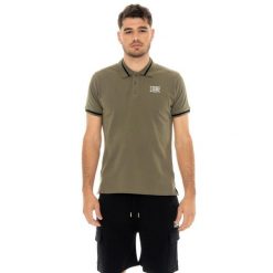 Koszulka polo na co dzień na siłownię. Zielone koszulki polo męskie LEONE 1947 APPAREL, m, bez wzorów, z bawełny, biznesowe, bez kołnierzyka, bez ramiączek. W wyprzedaży za 67.30 zł.