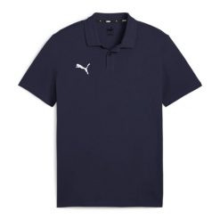 Koszulka sportowa męska Puma Team Goal Casuals Polo. Niebieskie koszulki polo męskie Puma, m, bez wzorów, z bawełny, sportowe, bez kołnierzyka, bez ramiączek. Za 127.65 zł.