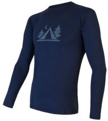 Bluza termoaktywna Sensor Merino DF Tee L/S - deep blue camp rozmiar: xl. Niebieskie bielizna termoaktywna męska Smartwool, l, bez wzorów, bez ramiączek. Za 396.56 zł.