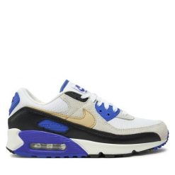 NIKE AIR MAX 90 Sneakersy męskie. Białe buty sportowe na co dzień męskie Nike, l, bez wzorów, z materiału, eleganckie, bez ramiączek, bez kaptura. Za 479.99 zł.