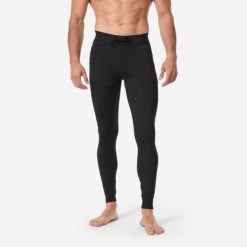 Legginsy UV surfingowe męskie Decathlon 100. Czarne legginsy męskie Decathlon, m, bez wzorów, z dzianiny. Za 69.99 zł.