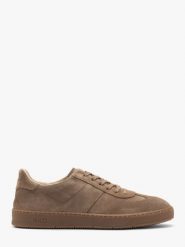Welurowe półbuty męskie w sportowym stylu. Szare eleganckie półbuty męskie Ryłko, ze skóry, sportowe, bez obcasa, bez zapięcia. Za 429.99 zł.