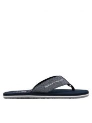 Tommy Hilfiger Japonki Chambray Beach Sandal FM0FM05570 Granatowy. Niebieskie klapki i japonki męskie Tommy Hilfiger, bez wzorów, z materiału. Za 109.99 zł.