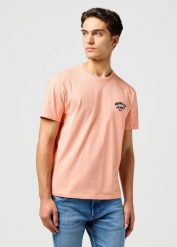 MESKA KOSZULKA WRANGLER SMALL LOGO TEE SHRIMP 112362799. T-shirty męskie Wrangler, m, bez wzorów, bez kołnierzyka, bez ramiączek. Za 79.99 zł.