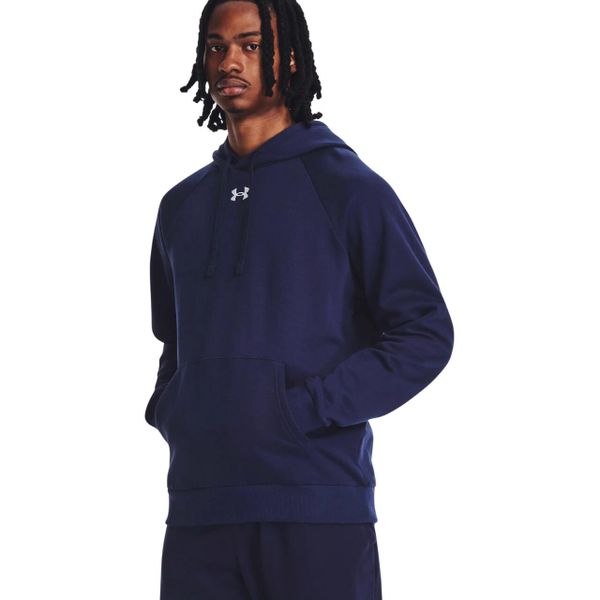Bluza męska Under Armour Rival Fleece Hoodie. Niebieskie bluzy nierozpinane męskie Under Armour, m, bez wzorów, z kapturem. Za 233.99 zł.