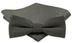 Modna Mucha Męska - Alties - Czeń i Biel, Drobny Rzucik. Krawaty i muchy męskie Alties, bez wzorów, eleganckie. Za 54.00 zł.