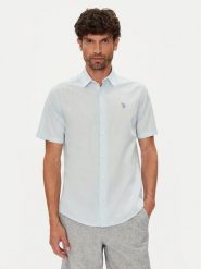 U.S. Polo Assn. Koszula MUP3254 Błękitny Regular Fit. Niebieskie koszule męskie U.S. Polo Assn., m, bez wzorów, z bawełny, bez kołnierzyka, bez ramiączek. Za 269.99 zł.