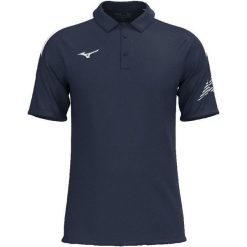 Polo Mizuno RB. Niebieskie koszulki polo męskie Mizuno, m, bez wzorów, bez kołnierzyka, bez ramiączek. Za 166.50 zł.