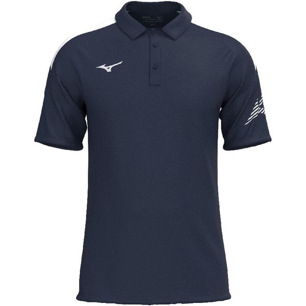 Polo Mizuno RB. Niebieskie koszulki polo męskie Mizuno, m, bez wzorów, bez kołnierzyka, bez ramiączek. Za 166.50 zł.
