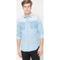 G-Star Raw - Koszula. Szare koszule męskie G-Star Raw, z bawełny, z klasycznym kołnierzykiem, z długim rękawem. W wyprzedaży za 219.90 zł.