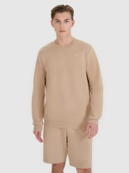 4F Bluza dresowa nierozpinana bez kaptura męska - beżowa XXL. Brązowe bluzy nierozpinane męskie 4f, m, bez wzorów, z bawełny, klasyczne, bez ramiączek, bez kaptura. W wyprzedaży za 79.99 zł.