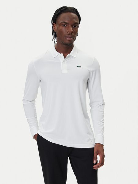 Lacoste Polo DH2615 Biały Regular Fit. Białe koszulki polo męskie Lacoste, m, bez wzorów, z syntetyku, bez kołnierzyka, bez ramiączek. Za 379.99 zł.
