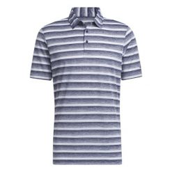 Koszulka polo w dwukolorowe paski adidas. Niebieskie koszulki polo męskie ADIDAS, l, bez wzorów, sportowe, bez kołnierzyka, bez ramiączek. Za 211.15 zł.