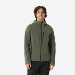 Kurtka Softshell trekkingowa męska Forclaz MT500. Brązowe kurtki softshell męskie FORCLAZ, m, bez wzorów, z polaru, bez kaptura, trekkingowe. Za 249.99 zł.