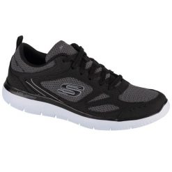 Buty treningowe męskie, Summits-South Rim. Czarne buty treningowe męskie Skechers, bez wzorów, z materiału, bez zapięcia, trekkingowe. Za 229.99 zł.