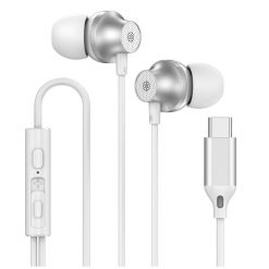 Słuchawki przewodowe Forever EP-02 dokanałowe USB-C białe. Białe słuchawki sportowe Forever. Za 29.90 zł.
