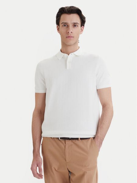 Bugatti Polo 7100-75518C Écru Regular Fit. Białe koszulki polo męskie Bugatti, m, bez wzorów, z bawełny, bez kołnierzyka, bez ramiączek. Za 359.99 zł.