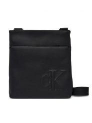 Calvin Klein Saszetka Bold Ck Flatpack LV04D3344G Czarny. Czarne torby męskie na ramię Calvin Klein, bez wzorów, ze skóry. Za 329.99 zł.
