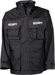 Kurtka męska MFH Kurtka wodoodporna "Security" czarna 4XL. Czarne kurtki męskie MFH, m, bez wzorów, bez ramiączek, bez kaptura. Za 589.00 zł.