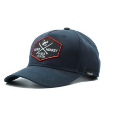 Czapka Trucker - 5 paneli - Poliester z recyklingu (Granatowy). Niebieskie czapki męskie SURF MONKEY, bez wzorów, z poliesteru, sportowe. Za 159.95 zł.