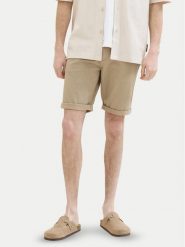 Tom Tailor Szorty materiałowe 1040227 Beżowy Slim Fit. Brązowe szorty męskie Tom Tailor, bez wzorów, z bawełny. Za 89.99 zł.