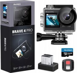 Zestaw AKASO Brave 4 Pro Action Cam 4K30FPS 20MP 64GB kamera sportowa nowa. Kamery sportowe AKASO. Za 1,208.81 zł.