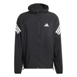 Kurtka z kapturem adidas Adi365 3S. Czarne kurtki treningowe męskie ADIDAS, s, bez wzorów, z kapturem, do biegania. Za 338.00 zł.