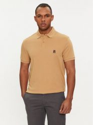 Tommy Hilfiger Polo Interlock MW0MW34783 Beżowy Regular Fit. Brązowe koszulki polo męskie Tommy Hilfiger, m, bez wzorów, z bawełny, bez kołnierzyka, bez ramiączek. Za 469.99 zł.