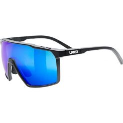 Okulary rowerowe Uvex MTN Perform S - black matt/mir.blue. Niebieskie okulary przeciwsłoneczne męskie Uvex, bez wzorów, sportowe. Za 326.99 zł.