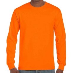 Ultra Bawełniana Koszulka Z Długim Rękawem Unisex Dla Dorosłych. Brązowe koszulki męskie z długim rękawem GILDAN, xl, bez wzorów, z bawełny, sportowe, bez kołnierzyka, bez ramiączek. Za 106.99 zł.