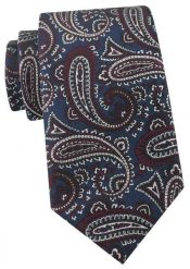 Krawat Męski - Angelo di Monti - Duże Paisley, Niebieski i Bordo. Czerwone krawaty i muchy męskie Angelo di Monti, bez wzorów, z tkaniny, eleganckie. Za 45.00 zł.