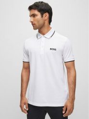 Boss Polo Paddy Pro 50469102 Biały Regular Fit. Białe koszulki polo męskie Boss, l, bez wzorów, z syntetyku, bez kołnierzyka, bez ramiączek. Za 379.99 zł.