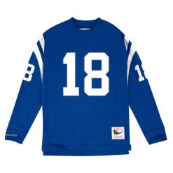 Bluza Indianapolis Colts Peyton Manning. Niebieskie bluzy nierozpinane męskie Mitchell & Ness, m, bez wzorów, bez ramiączek, bez kaptura. Za 477.50 zł.