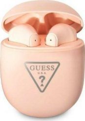 Słuchawki Guess Triangle Logo różowe (GUTWST82TRP). Czerwone słuchawki bluetooth Guess. Za 152.78 zł.