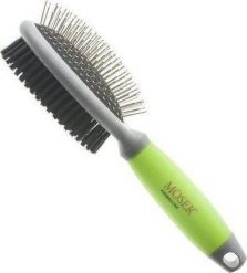 Moser Szczotka dwustronna owalna dla psów i kotów, stal/nylon, 24cm, szarozielona. Golarki męskie MOSER. Za 53.98 zł.