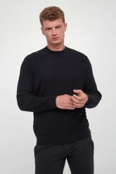 Sweter męski z wełny dziewiczej ARMANI EXCHANGE. Swetry męskie Armani Exchange, bez wzorów, z wełny, bez kołnierzyka, bez ramiączek. Za 559.00 zł.