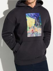 Bluza hoodie z nadrukiem świątecznym - szary. Szare bluzy nierozpinane męskie Sinsay, l, bez wzorów, wizytowe, bez ramiączek, bez kaptura. Za 59.99 zł.
