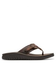 Clarks Japonki Wesley Sun 26176987 Brązowy. Brązowe klapki i japonki męskie Clarks, bez wzorów, ze skóry. Za 269.99 zł.