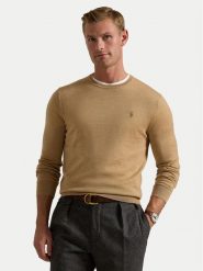 Polo Ralph Lauren Sweter 710946143009 Beżowy Slim Fit. Brązowe kardigany męskie Polo Ralph Lauren, m, bez wzorów, z wełny, bez ramiączek. Za 759.99 zł.