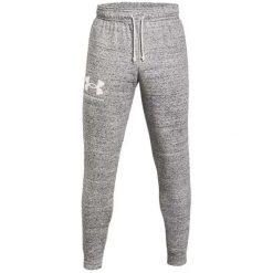 Spodnie męskie Under Armour Ua Rival Terry Jogger. Szare spodnie dresowe męskie Under Armour, bez wzorów, z dresówki. Za 99.99 zł.