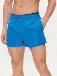 Calvin Klein Swimwear Szorty kąpielowe KM0KM00947 Niebieski Regular Fit. Niebieskie kąpielówki męskie Calvin Klein Swimwear, bez wzorów, z syntetyku. Za 239.99 zł.