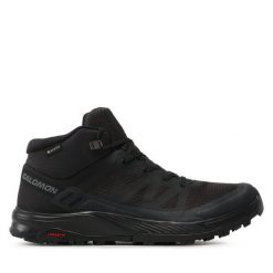 Trekkingi Salomon. Czarne buty trekkingowe męskie Salomon, bez wzorów, sportowe, bez obcasa, bez zapięcia. Za 579.99 zł.