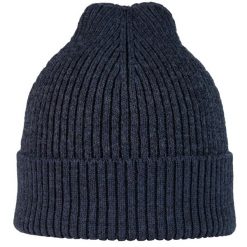Czapka sportowa Running z odblaskiem z wełny merino active beanie. Niebieskie czapki męskie Buff, bez wzorów, z wełny, sportowe. Za 219.90 zł.