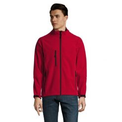 Kurtka Męska Relax Soft Shell. Czerwone kurtki męskie SOL'S, m, bez wzorów, sportowe, bez ramiączek, bez kaptura. Za 217.99 zł.