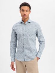 JOOP! Koszula męska - Pai Mężczyźni Slim Fit Bawełna biały|niebieski wzorzysty, 40. Białe koszule męskie JOOP!, m, bez wzorów, z bawełny, bez kołnierzyka, bez ramiączek. Za 629.95 zł.